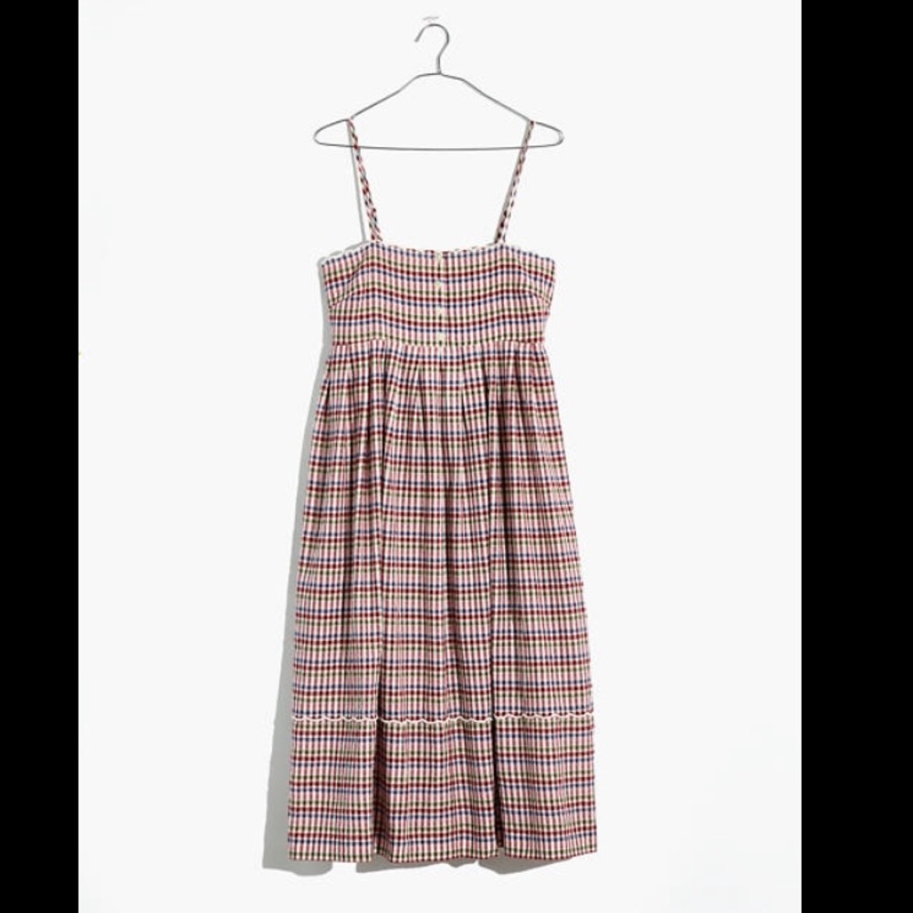 Scalloped Midi Dress in Rainbow Gingham (Like New)